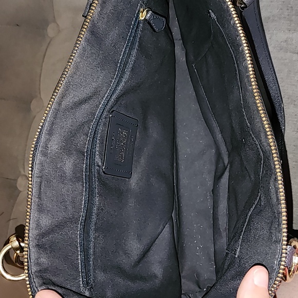 Coach black purse bag pocketbook zipper - Picture 6 of 10